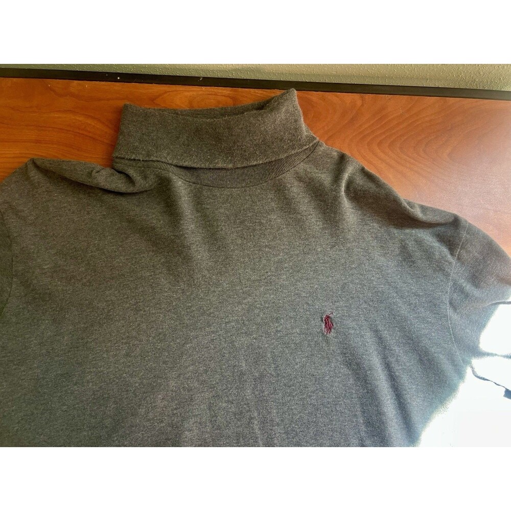 Polo Ralph Lauren Men's XXL Turtleneck Shirt Dark Gray 100% Cotton Pony Logo